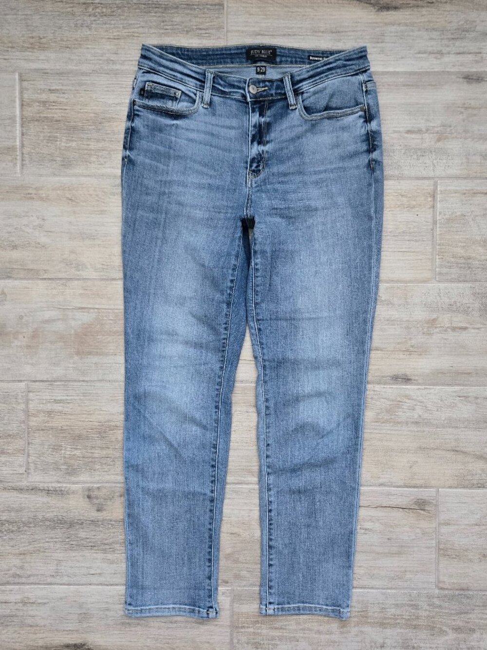 Judy Blue Boyfriend Fit Bleach Wash Jeans Women Curvy Stretch Denim Everyday 29